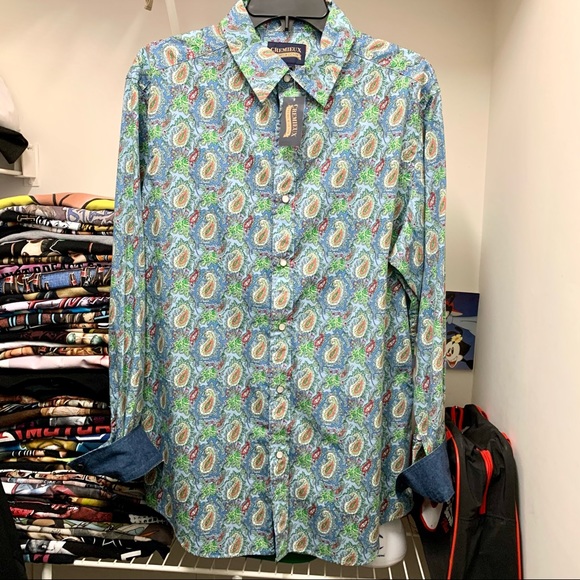 Daniel Cremieux Pearl Snap Paisley Shirt Large - Picture 2 of 8